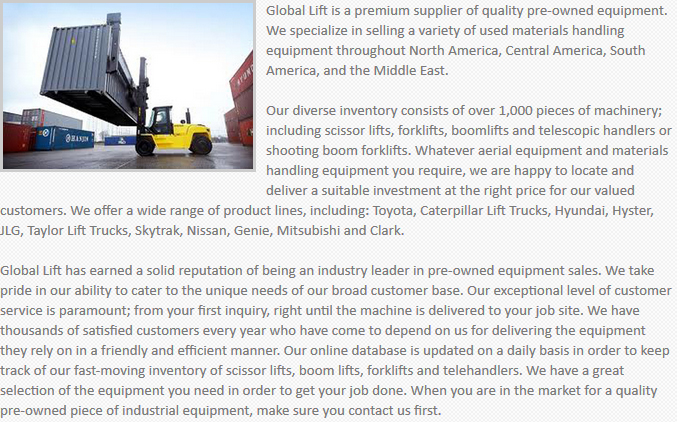 Global Lift Equipment Scottsdale